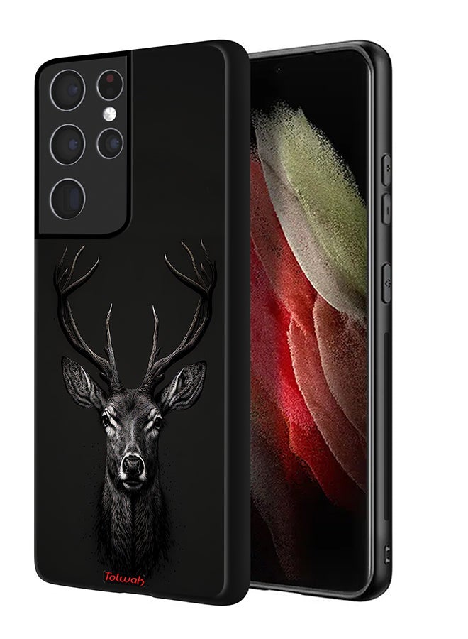 Tolwak Samsung Galaxy S21 Ultra 5G Protective Case Cover Deer Digital Art - Image 1