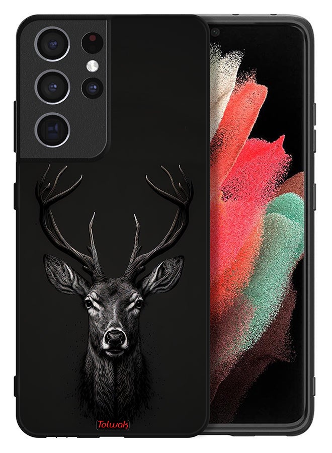 Tolwak Samsung Galaxy S21 Ultra 5G Protective Case Cover Deer Digital Art - Image 2