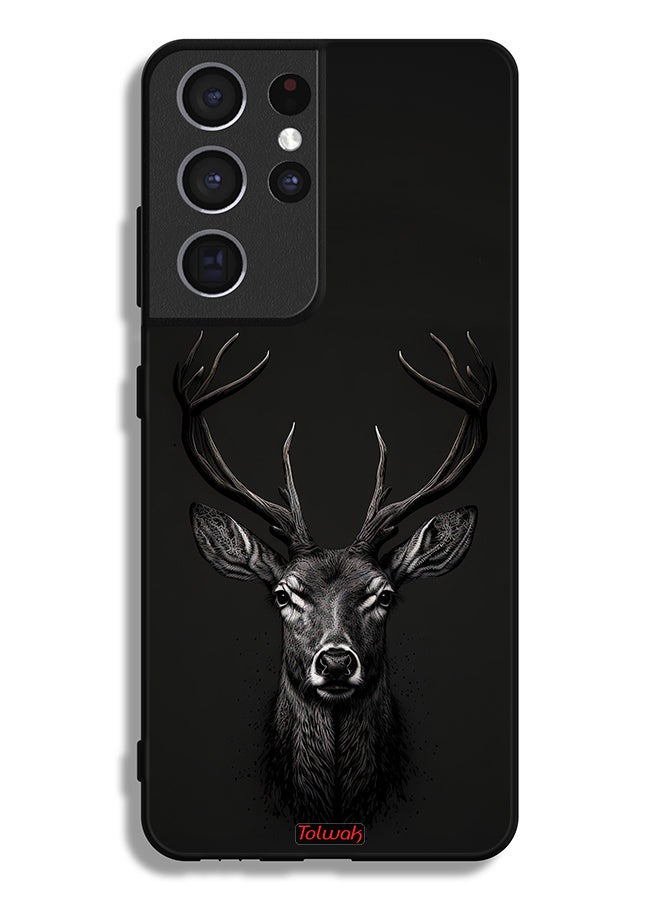 Tolwak Samsung Galaxy S21 Ultra 5G Protective Case Cover Deer Digital Art - Image 3