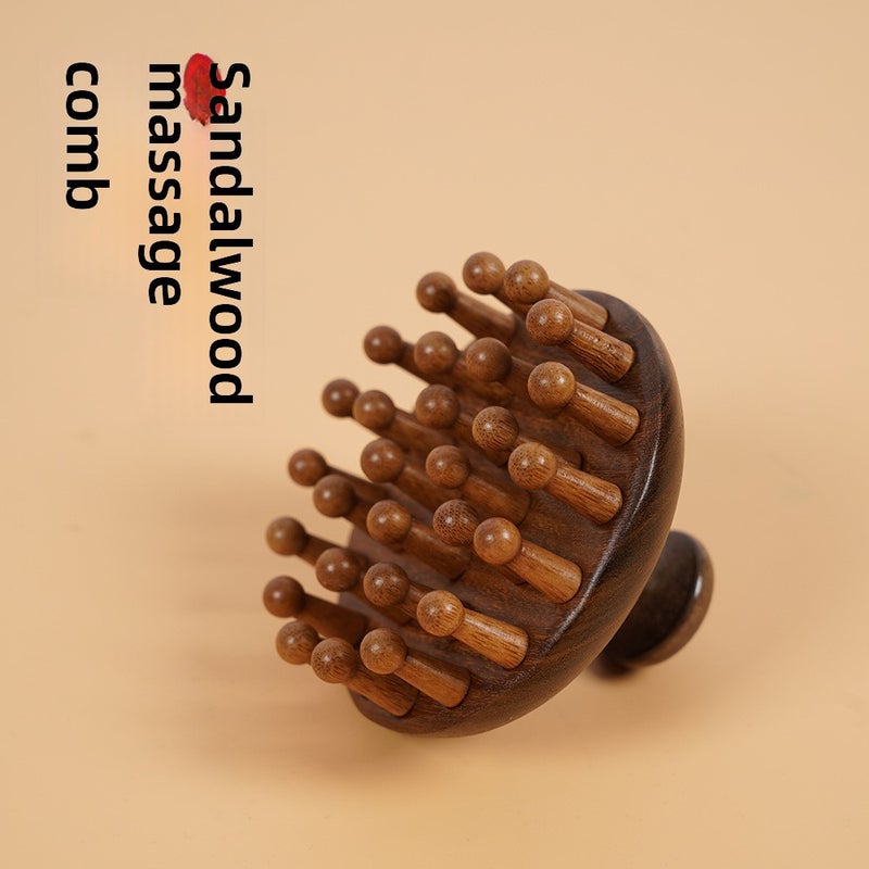 Generic Green Sandalwood Anti-Static Massage Comb Ring Comb Bag