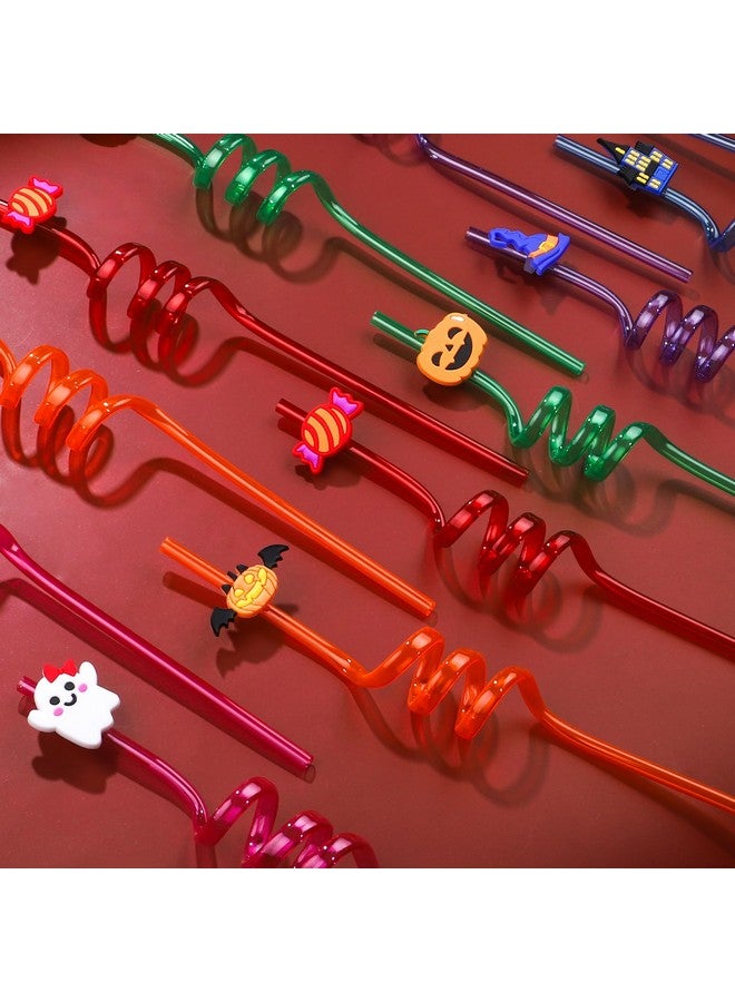 Moncinday 24Pcs Halloween Party Favors, Party Straw For Halloween Decorations Pumpkin Ghost Cat Halloween Themed Party Straws For Kids Girls Boys Favors - Image 3