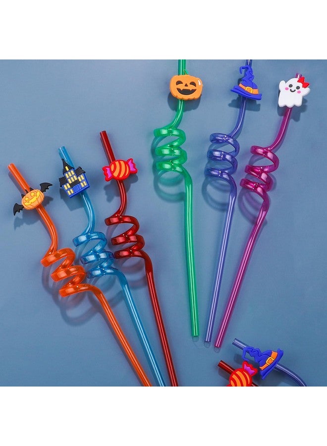 Moncinday 24Pcs Halloween Party Favors, Party Straw For Halloween Decorations Pumpkin Ghost Cat Halloween Themed Party Straws For Kids Girls Boys Favors - Image 5