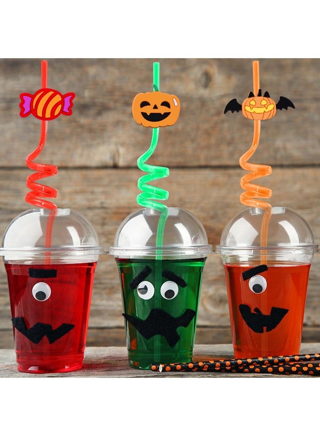 Moncinday 24Pcs Halloween Party Favors, Party Straw For Halloween Decorations Pumpkin Ghost Cat Halloween Themed Party Straws For Kids Girls Boys Favors - Image 4