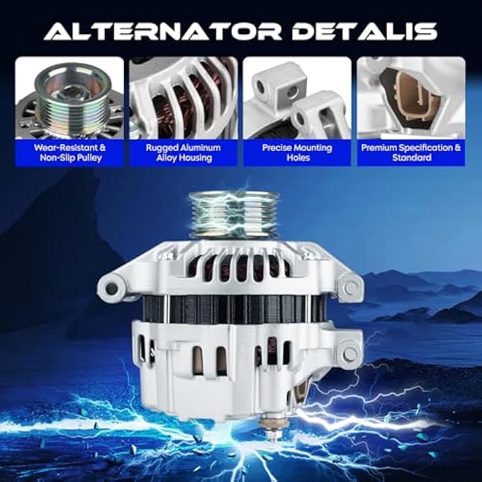 SEHNSUCHT Alternator Replacement New for Acura RSX 2002-2006 2L, for Honda CR-V 2002-2006 2.4L, High Output Alternator Replace for AHGA55 31100-PND-004 - Image 2