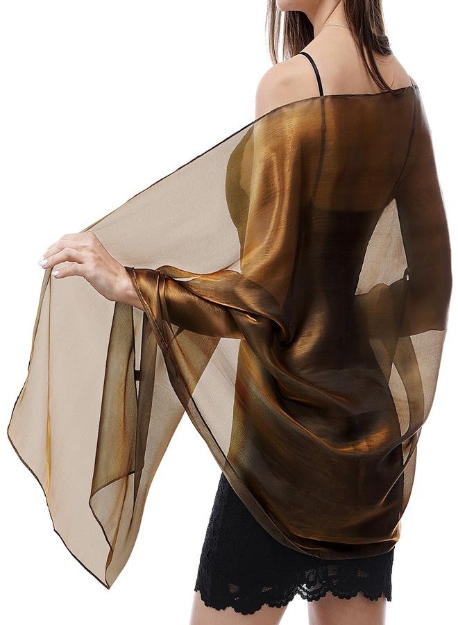 Ladiery Silky Shawls and Wraps for Evening Dresses: Women Sheer Soft Bridesmaid Wedding Formal Party Organza Shawl - Image 1