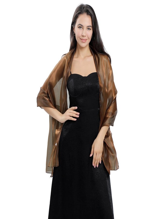 Ladiery Silky Shawls and Wraps for Evening Dresses: Women Sheer Soft Bridesmaid Wedding Formal Party Organza Shawl - Image 3