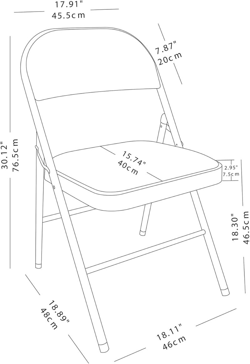 Realspace Upholstered Padded Folding Chair Gray - Image 2