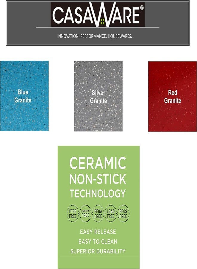 casaWare 2pc Large Flat Baking Cookie Sheet, 12.5 x 14-inch with a 1.5-inch Handle, Ceramic Non-Stick Coating (Silver Granite) - Image 5