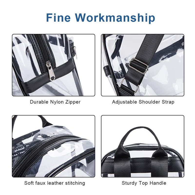 Clearworld Mini Clear Backpack,Stadium Approved Clear Bag with Front Accessory Pocket, Heavy Duty See Through Backpack for Festivals, Concerts,Sporting Events - Image 4