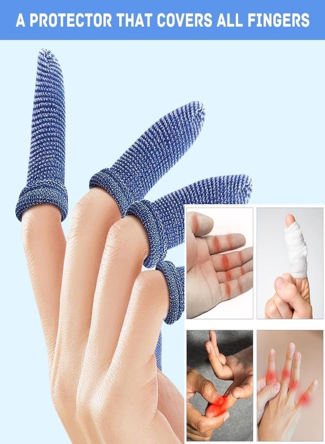 سكويشي ١٠ قطع من ضمادات الأصابع، أغطية الأصابع، مناسبة للمشاريع اليدوية، وأعمال البناء، والبستنة، والطبخ، والنحت، باللون الأزرق - Image 4