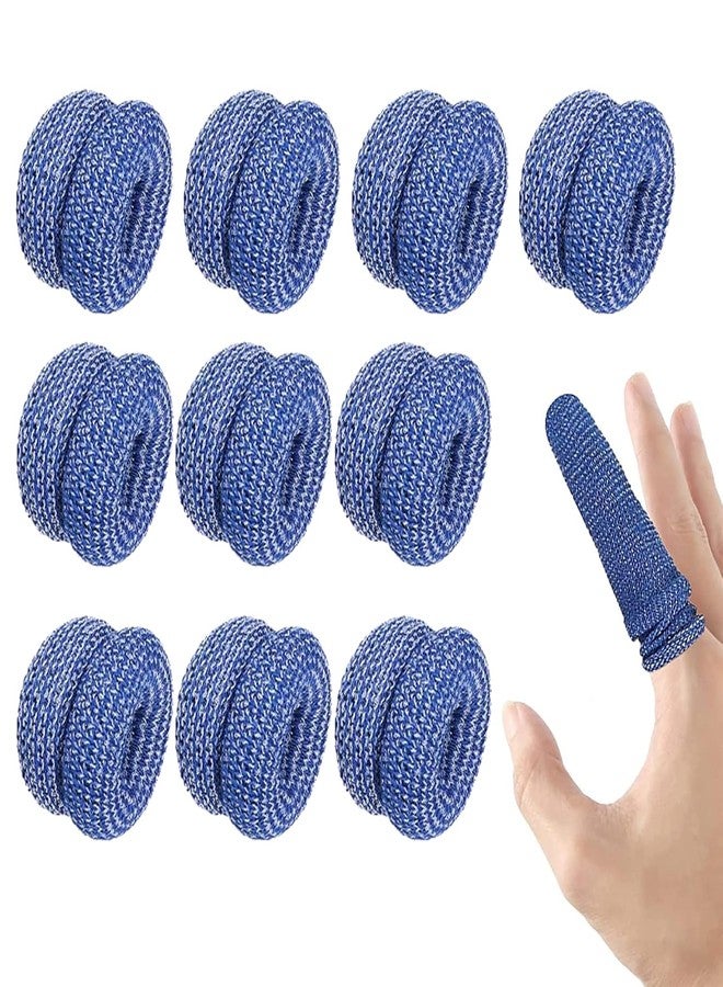 سكويشي ١٠ قطع من ضمادات الأصابع، أغطية الأصابع، مناسبة للمشاريع اليدوية، وأعمال البناء، والبستنة، والطبخ، والنحت، باللون الأزرق - Image 1