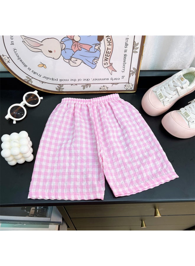 Children's Summer New Plaid Shorts Boys And Girls Thin Pajama Pants Loose Casual Home Shorts Strict Selection Links