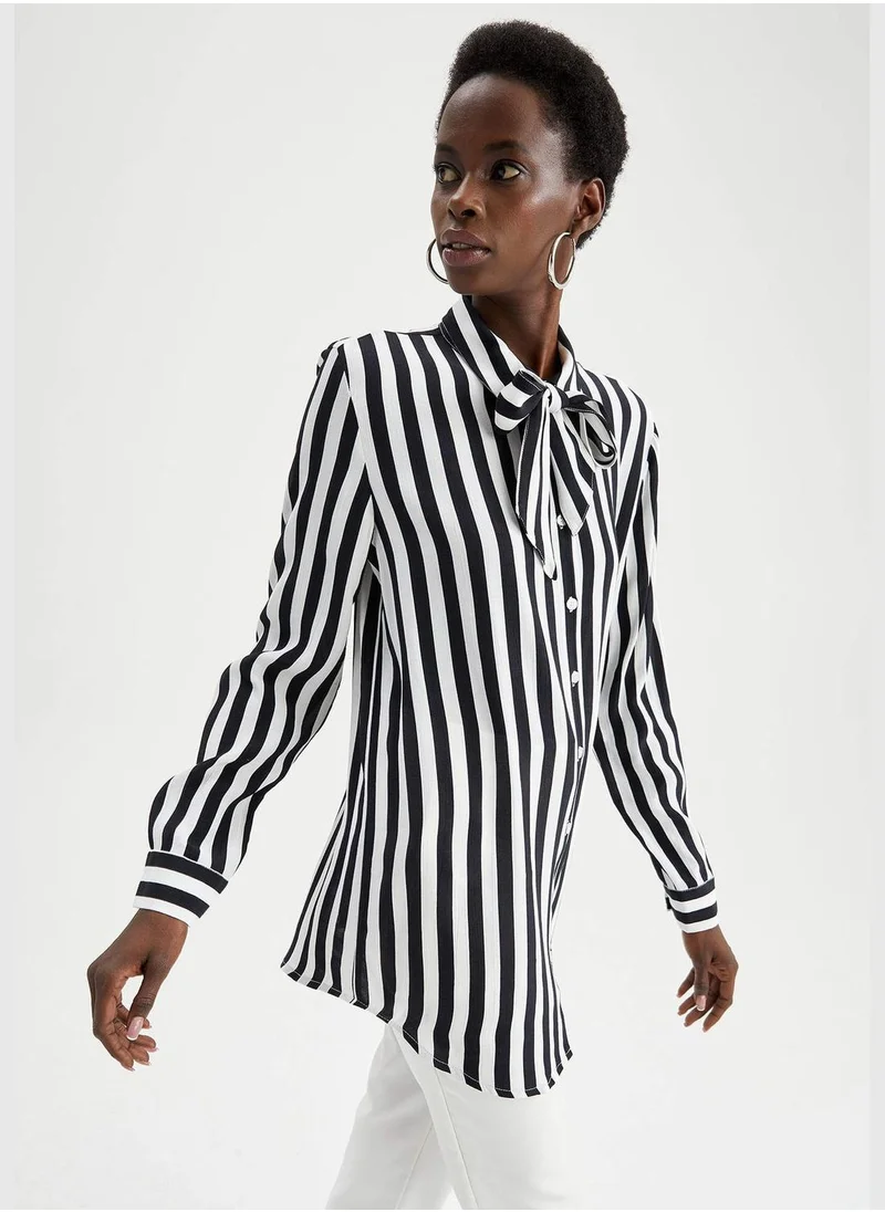 DeFacto Regular Fit Long Sleeve Striped Shirt