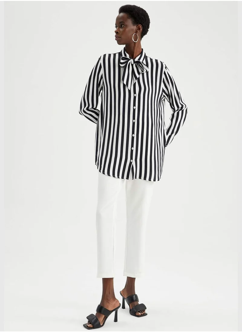 DeFacto Regular Fit Long Sleeve Striped Shirt