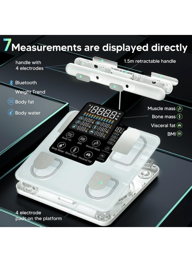 arboleaf Bluetooth Smart Digital Weighing Scale, 8-Electrode Full Body Composition Analyzer with 50+ Metrics & Large LED Display - Image 2