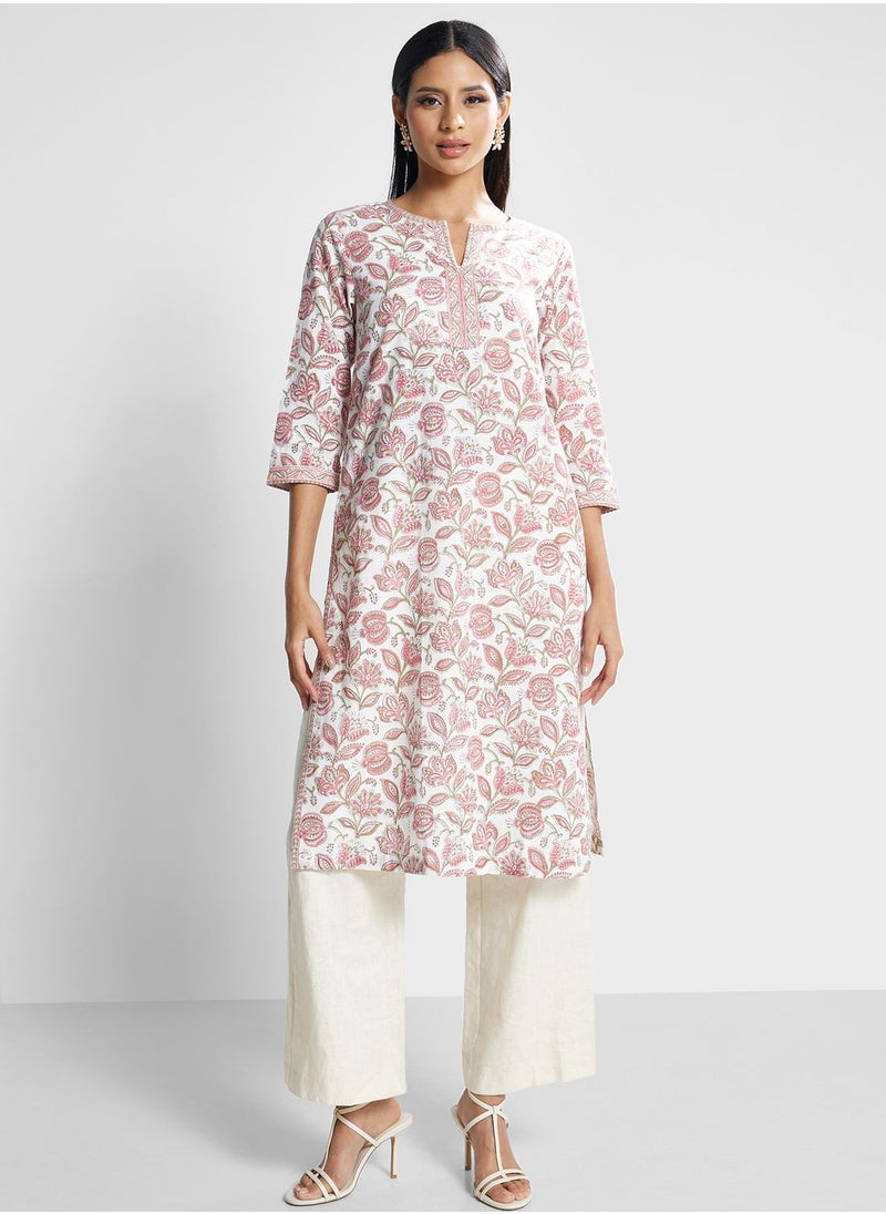 Fabindia - Floral Print Kurti - Image 1