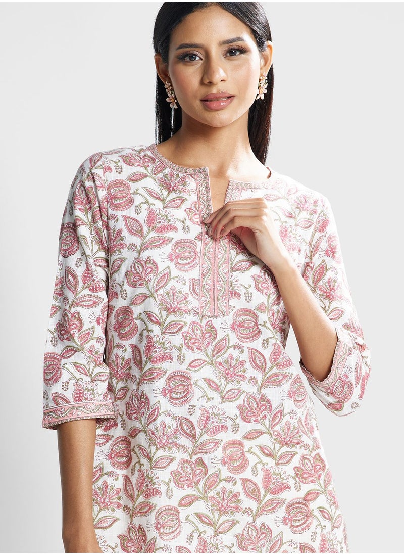 Fabindia - Floral Print Kurti - Image 1