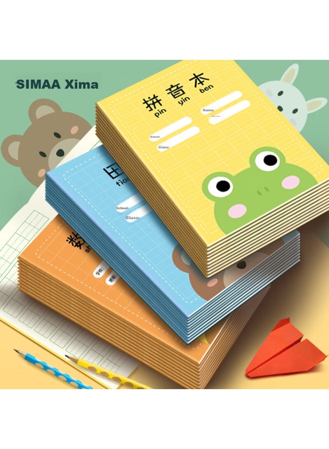 Simaa 10-pack 36k/14 أوراق بطاقات ممارسة الحروف الصينية للمرحلة الابتدائية، دفتر ملاحظات ناعم نسخة كرتونية، دفتر الواجبات المنزلية، أدوات قرطاسية Xq36k3 - Image 5