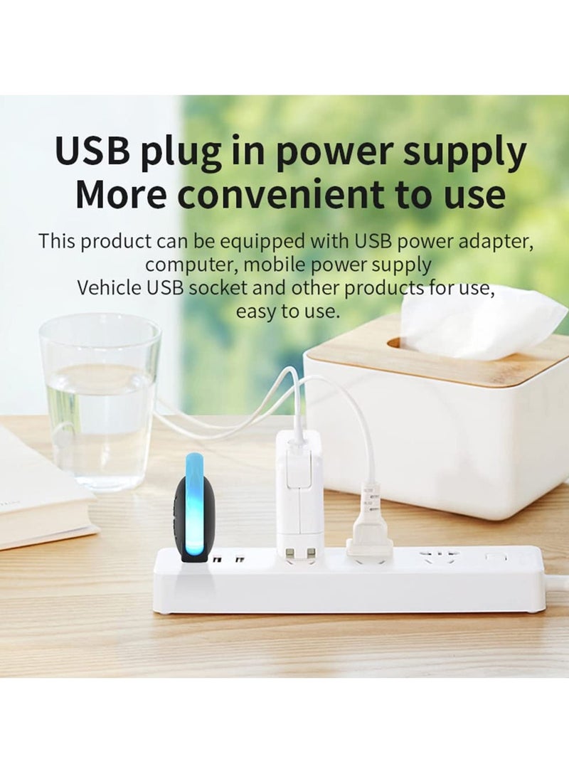 2 عبوة طارد آفات بالموجات فوق الصوتية USB، صديق للبيئة، تحكم إلكتروني داخلي بمأخذ كهربائي مع 3 أوضاع، مثالي للمنزل، المكتب، الفندق، والسيارة (أسود وأبيض) - Image 5