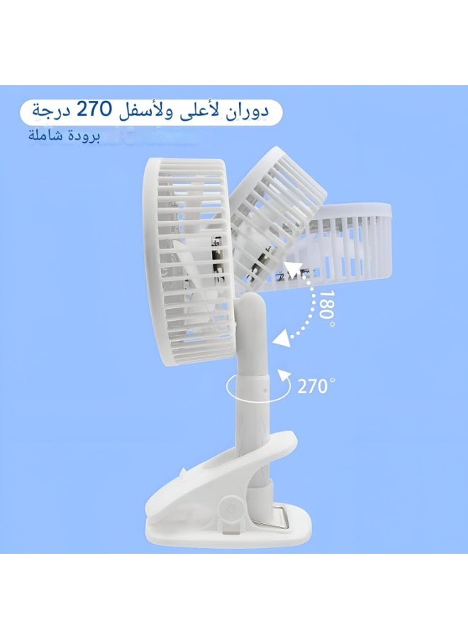 مروحة مكتبية بمشبك تثبيت قوي تعمل عبر منفذ يو إس بي، هواء قوي وهادئ، قابلة للتعليق والتثبيت في المطبخ والمكتب وغرفة النوم، تصميم عملي وخفيف للاستخدام اليومي - Image 4