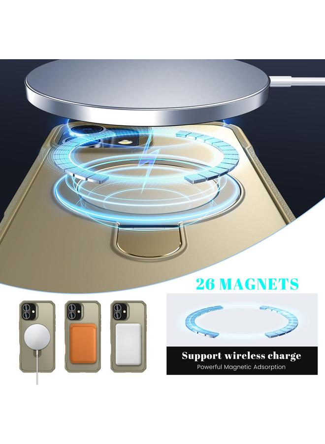 اس-توب جراب لهاتف iPhone 16 Plus مزود بحامل مغناطيسي وملمس جلدي جراب هاتف MagSafe - Image 4