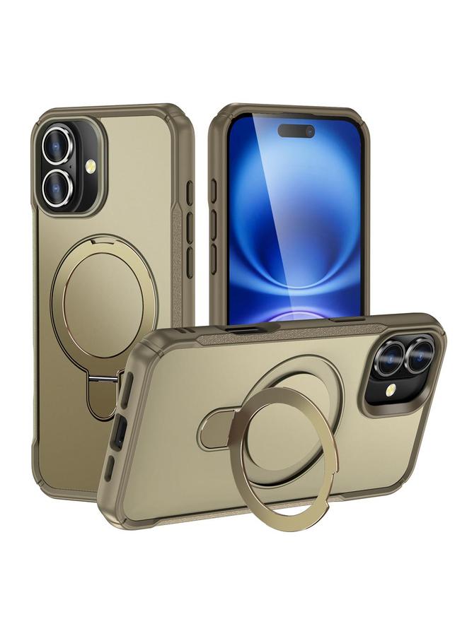 اس-توب جراب لهاتف iPhone 16 Plus مزود بحامل مغناطيسي وملمس جلدي جراب هاتف MagSafe - Image 1