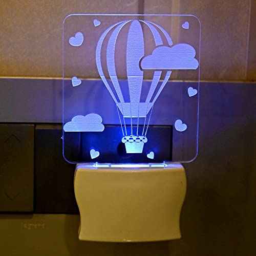 Somil 3D Illusion Air Ballon in Clouds LED Plug & Play Wall Lamp, Self Color Changing, Dia: 5 X 10 X 5 Cm - Image 3