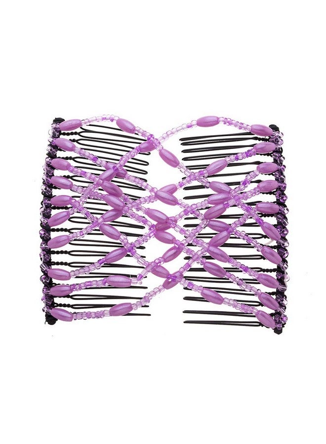 Lovef Women Magic Hair Comb Bead Stretchy Hair Combs Double Slide Metal Multifunctional Comb Clip Hairpins For Women4Pcs - Image 3
