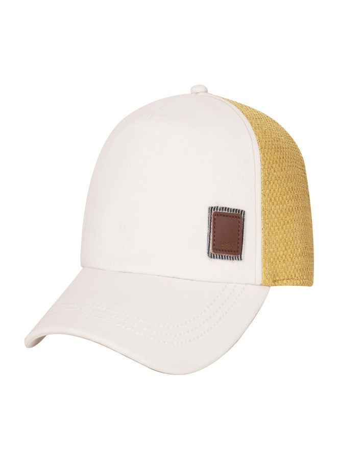 Roxy Women's Casual Trucker Hat with Leather Patch, Marshmallow 202, 1SZ - Image 1