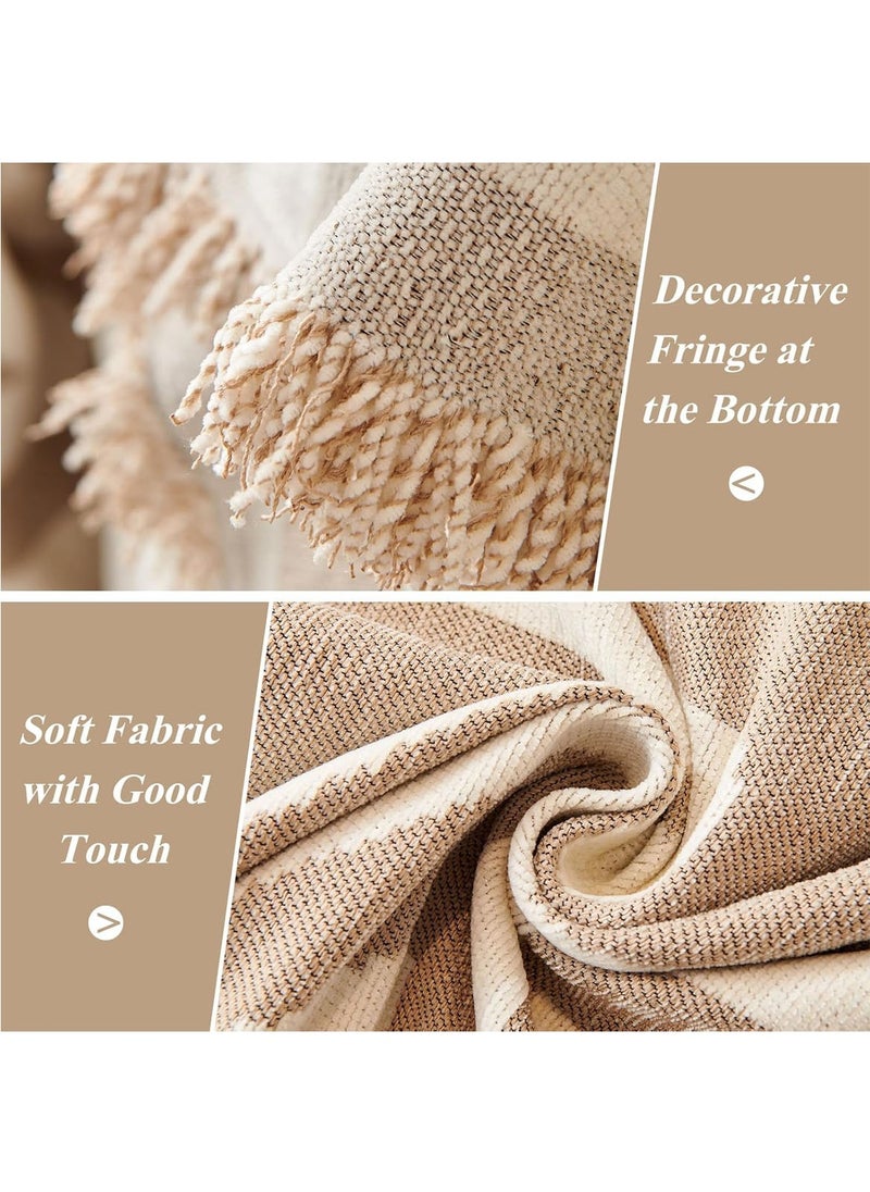 MarlaMall - Sofa Slipcover, 3 Seater Boho Sofa Cover with Tassel, Ultra Soft Modern Fashion Geometric Pattern Couch Covers for Sectional Sofa, Non-Slip Washable Soft Throw Blanket,Beige(180x300cm) - Image 1