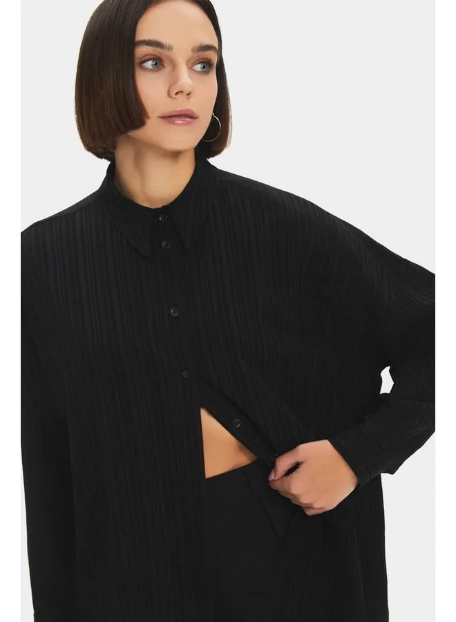 JUNE June Viscose Blend Tunic Black