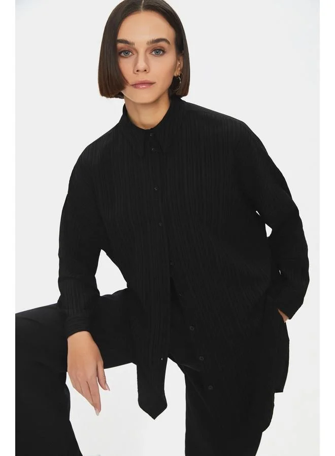 JUNE June Viscose Blend Tunic Black
