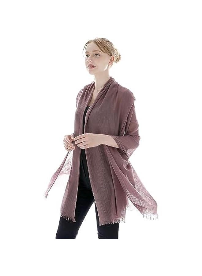 Arabest Stylish Ladies' Lightweight Gauze Beach Shawl with Fringed Headscarf Summer Scarf Wrap - Image 3