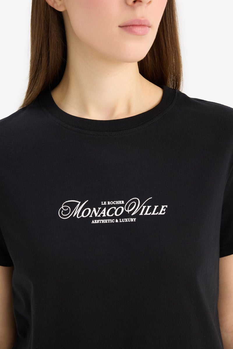 DeFacto Woman Regular Fit Crew Neck Short Sleeve T Shirt  - Image 2