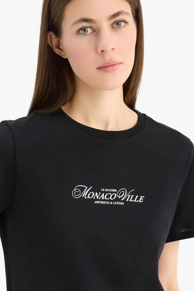 DeFacto Woman Regular Fit Crew Neck Short Sleeve T Shirt  - Image 5