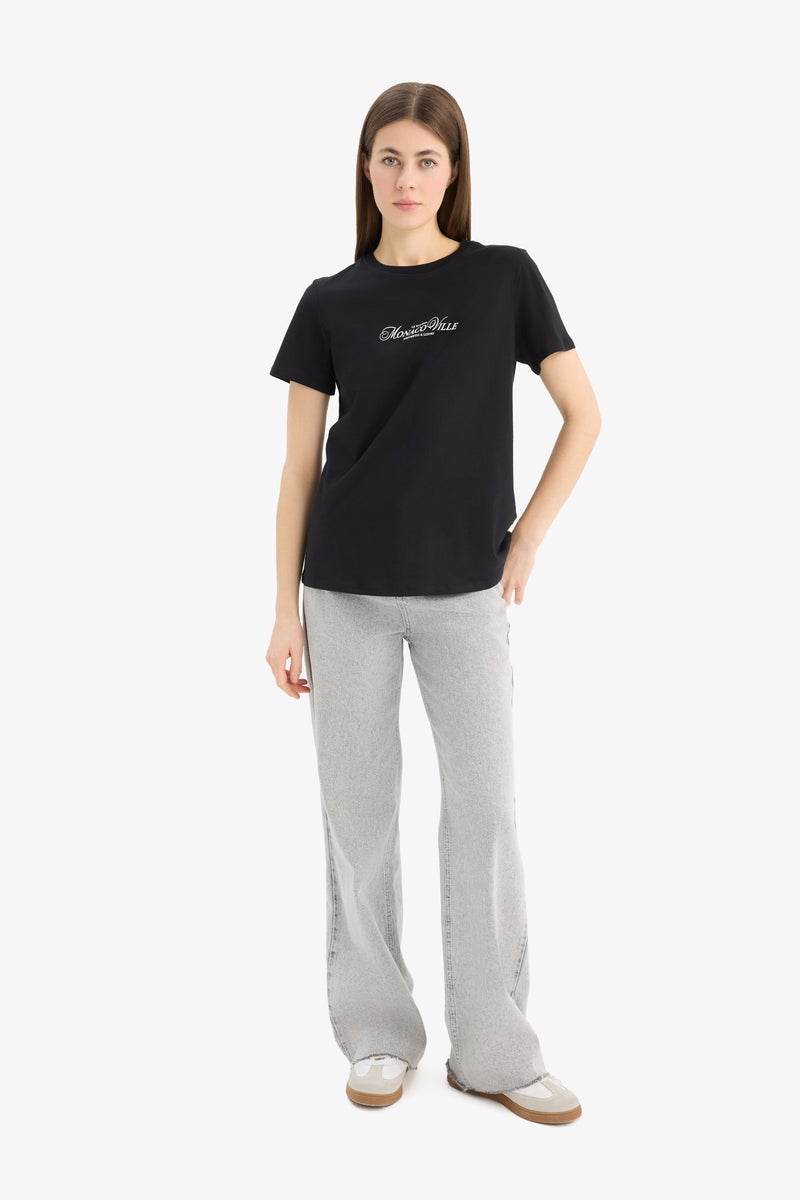 DeFacto Woman Regular Fit Crew Neck Short Sleeve T Shirt  - Image 4