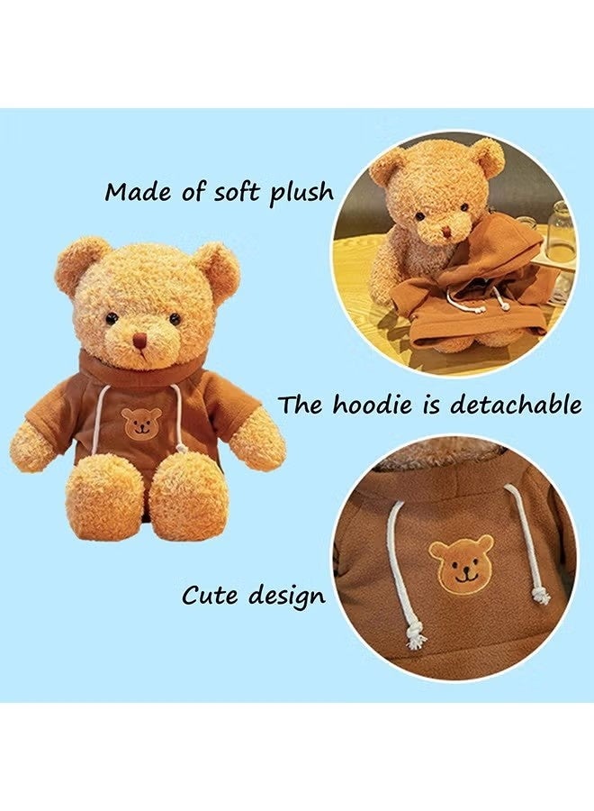 ZVEV Teddy Bear Stuffed Animals, Soft Plush Cute Teddy Bear, with Hoodie Doll for Boys Girls , a birthday present(Brown) - Image 3