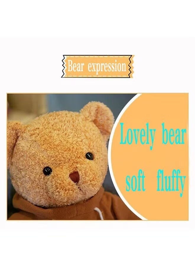 ZVEV Teddy Bear Stuffed Animals, Soft Plush Cute Teddy Bear, with Hoodie Doll for Boys Girls , a birthday present(Brown) - Image 5