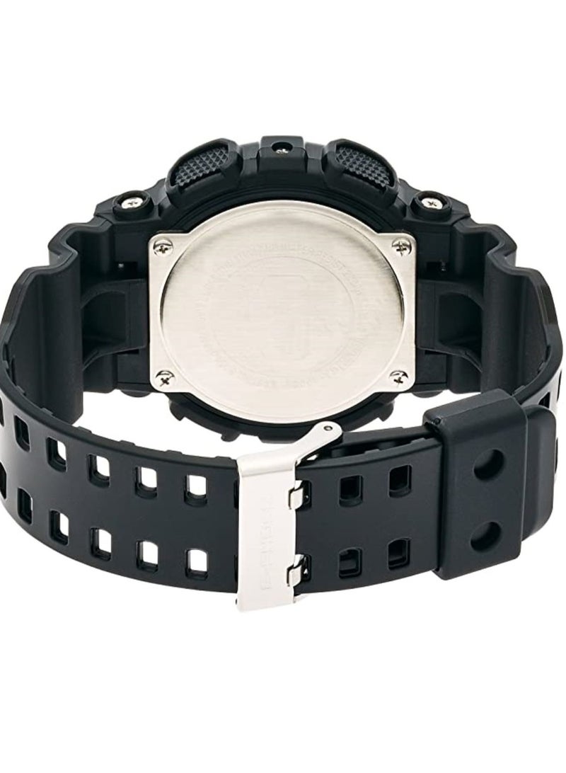 CASIO ساعة يد رجالية دائرية الشكل بسوار راتنج أنالوج ورقمية 47 ملم - أسود - GA-100CF-1ADR - Image 5