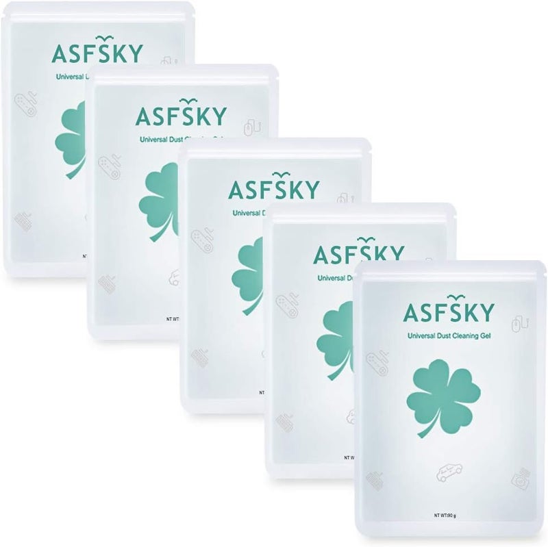 ASFSKY جل تنظيف السيارات لتنظيف داخلي للسيارات معجون لتنظيف السيارات جل تنظيف عالمي للغبار 5 قطع (أخضر) - Image 1