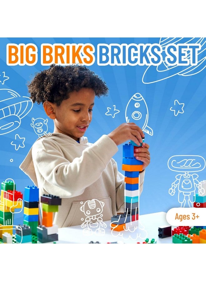 Strictly Briks ستريكتلي بريكس متوافقة مع ليغو ديوبلو، كتل بناء كبيرة للأطفال والرضع، مجموعة هدايا من الطوب الكبير للأعمار من 3 سنوات وما فوق، متوافقة 100% مع جميع العلامات التجارية الكبرى، 10 ألوان متعددة، 108 قطع - Image 2