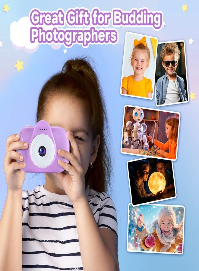 MAVOKIS Kids Camera Digital Camera for Age 3-8, 1080P Toddler Camera for Kid with 32GB SD Card, Toddler Girls Toys Age 6-9, Christmas Birthday Gifts for Children, Deep Purple - Image 2