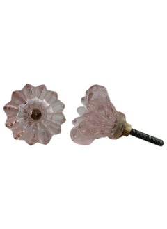 Indian-Shelf IndianShelf 2 Packs Glass Pink Sunflower Luxurious Drawer Knobs for Kitchen Cabinet Hardware Door Decorative Dresser Pulls Artisians  - Image 2