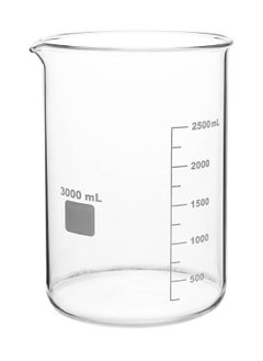 King Mariot 1 Pc | 3000ml Beaker Low Form with Graduation and Spout | Conforms to ISO 3819/DIN 12331 Standard | Ideal for Heating Liquids | High Chemical Resistance  - Image 1