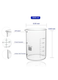 King Mariot 1 Pc | 3000ml Beaker Low Form with Graduation and Spout | Conforms to ISO 3819/DIN 12331 Standard | Ideal for Heating Liquids | High Chemical Resistance  - Image 3