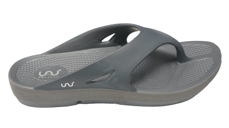 doubleu Recovery Slipper|Soft Doctor Anti-Skid Slipper for Men|Painted Classic|Slides, Flip-Flops, Chappals (9,Carbon+Carbon) - Image 4