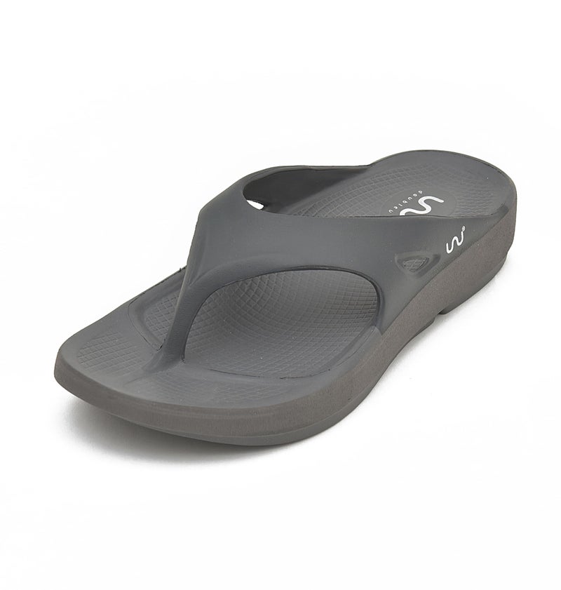 doubleu Recovery Slipper|Soft Doctor Anti-Skid Slipper for Men|Painted Classic|Slides, Flip-Flops, Chappals (9,Carbon+Carbon) - Image 1