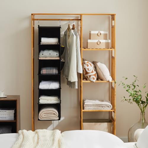 YOUDENOVA Hanging Closet Organizer, 6-Shelf Closet Hanging Storage Shelves, 2 Packs, Black - Image 3