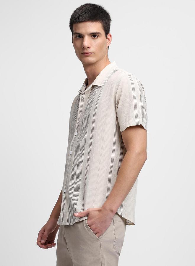 Dennis Lingo Striped Short Sleeves Button-Down Shirt - Image 4