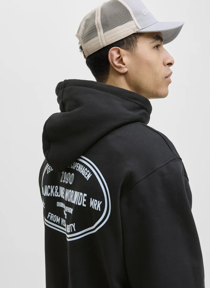 JACK & JONES  Graphic Pullover Hoodie for Men | Best Price UAE